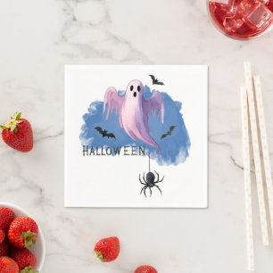 HALLOWEEN Geist mit Spinne Serviette