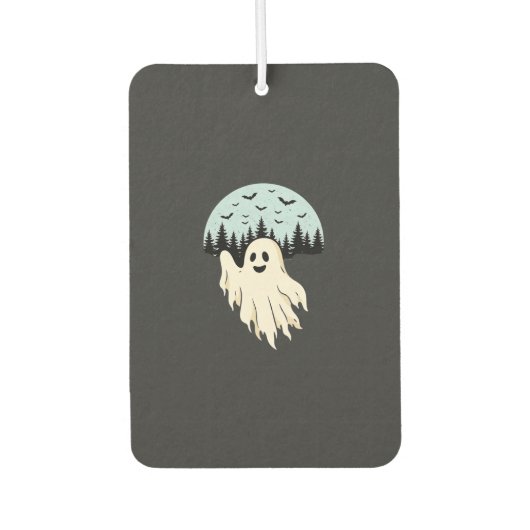 Halloween-Geist-Mond-Wald-Design_1 Autolufterfrischer (Vorderseite)
