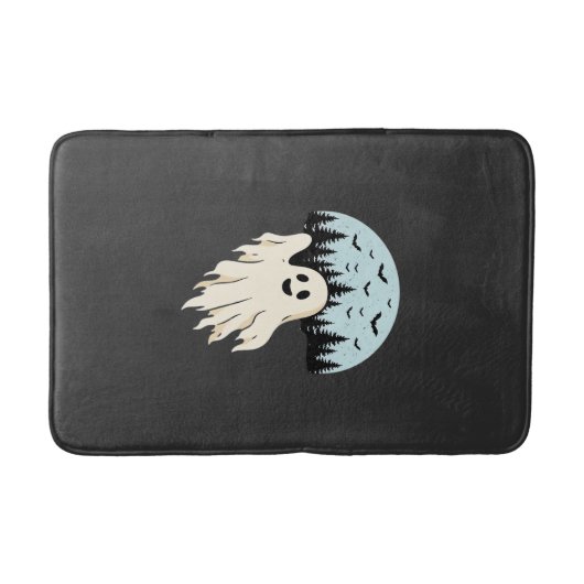 Halloween-Geist-Mond-Wald-Design_1 Badematte (Vorderseite)