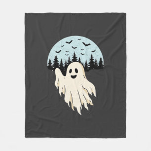 Halloween-Geist-Mond-Wald-Design_1 Fleecedecke