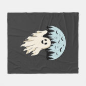 Halloween-Geist-Mond-Wald-Design_1 Fleecedecke (Vorderseite (Horizontal))