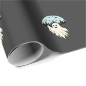 Halloween-Geist-Mond-Wald-Design_1 Geschenkpapier (Rolleneckpunkt)