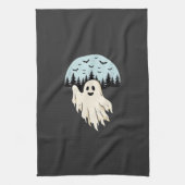 Halloween-Geist-Mond-Wald-Design_1 Geschirrtuch (Vertikal)