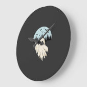 Halloween-Geist-Mond-Wald-Design_1 Große Wanduhr (Winkel)