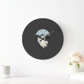 Halloween-Geist-Mond-Wald-Design_1 Große Wanduhr (Zuhause)