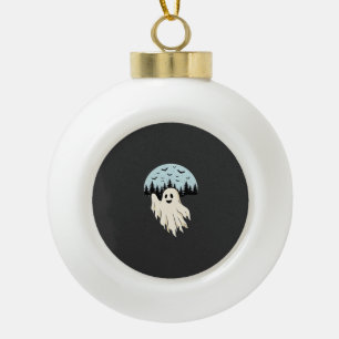 Halloween-Geist-Mond-Wald-Design_1 Keramik Kugel-Ornament