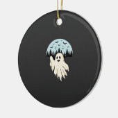 Halloween-Geist-Mond-Wald-Design_1 Keramik Ornament (Links)