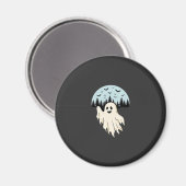 Halloween-Geist-Mond-Wald-Design_1 Magnet (Vorderseite/Rückseite)
