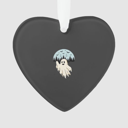 Halloween-Geist-Mond-Wald-Design_1 Ornament (Vorderseite)