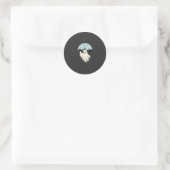Halloween-Geist-Mond-Wald-Design_1 Runder Aufkleber (Tasche)