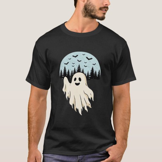 Halloween-Geist-Mond-Wald-Design_1 T-Shirt (Vorderseite)