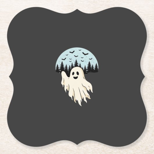 Halloween-Geist-Mond-Wald-Design_1 Untersetzer (Vorderseite)