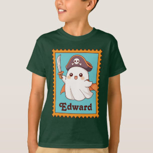 Halloween-Geist-Pirat-Kostüm Süße Briefmarke T-Shirt