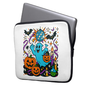 Halloween-Geist Pop-Art-Elektronik-Tasche, farbenf Laptopschutzhülle