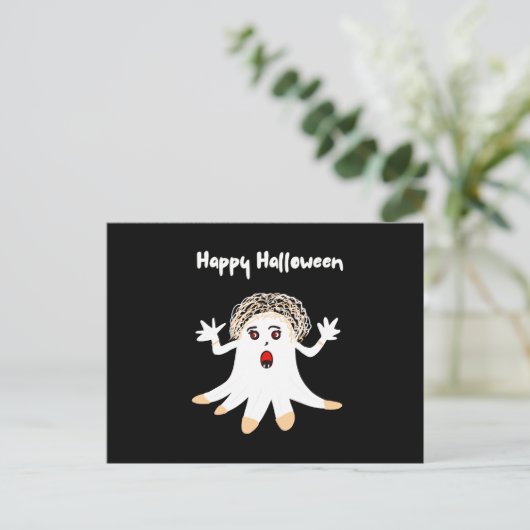 Halloween-Geist Postkarte (Stehend Vorderseite)