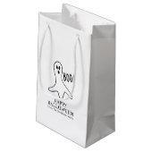 Halloween-Geist Schwarz-Weiß-Leckerei Kleine Geschenktüte (Rückseite Schrägansicht)