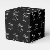 Halloween-Geist schwarz-weiß Muster Geschenkschachtel (Vorderseite)