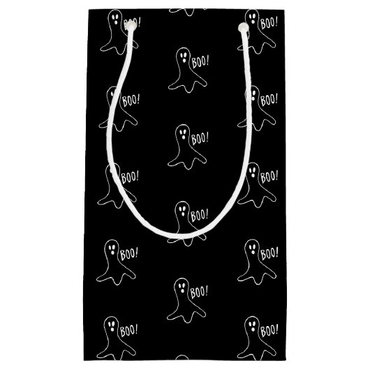 Halloween-Geist schwarz-weiß Muster Kleine Geschenktüte (Vorderseite)