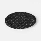 Halloween-Geist schwarz-weiß Muster Pappteller (Schrägansicht)