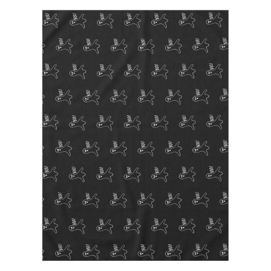 Halloween-Geist Schwarz-Weiß-niedliche Muster Tischdecke (Vorderseite)