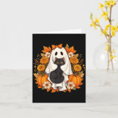 Halloween-Geist Schwarze Katze Blumen Karte (Gelbe Blume)
