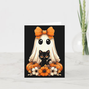 Halloween-Geist schwarze Katze Groovy Karte