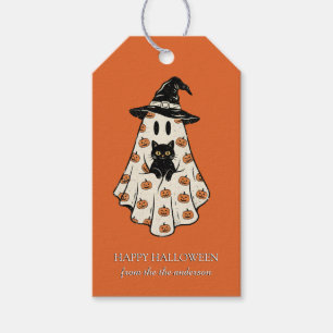 Halloween-Geist Schwarze Katze Hexenhut Gruselig O Geschenkanhänger