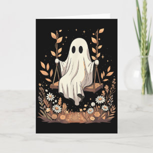 Halloween-Geist-Schwingen Herbst Floral Karte