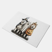 Halloween Geist Siberian Husky Hund Fußmatte (Schrägansicht)