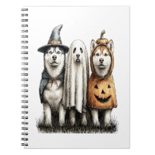 Halloween-Geist Siberian Husky Hund Notizblock