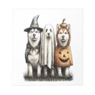 Halloween Geist Siberian Husky Hund Notizblock