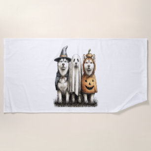Halloween-Geist Siberian Husky Hund Strandtuch