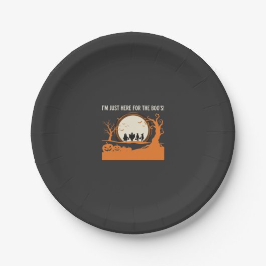 Halloween-Geist-Silhouette Pappteller (Vorderseite)