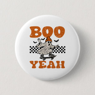 Halloween-Geist-Skateboard-Boo-Yeah-Kostüm Jungen  Button