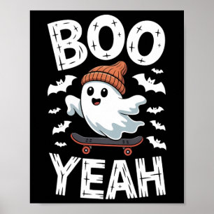 Halloween-Geist-Skateboard-Boo-Yeah-Kostüm Jungen Poster