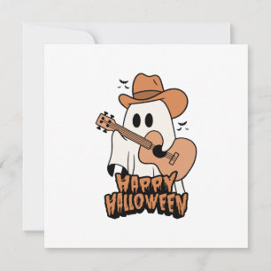 Halloween-Geist spielt Gitarre Einladung