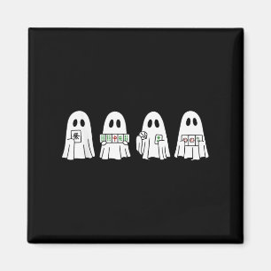 Halloween-Geist spielt Mahjong Grusel-Saison-Spiel Magnet