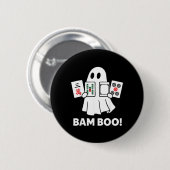 Halloween-Geist spielt Mahjong Spooky Bam Boo Button (Vorne & Hinten)