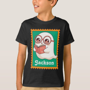 Halloween-Geist Süßes Buchliebhaber Lesender Geist T-Shirt