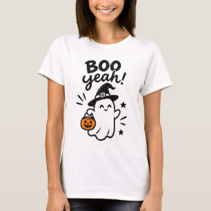 Halloween-Geist-T-Shirt, Boo Geist Hexenhut Kürbis T-Shirt