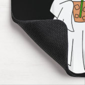 Halloween-Geist trinkt Kaffee Geist Eis Kaffee M Mousepad (Ecke)
