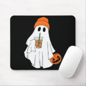 Halloween-Geist trinkt Kaffee Geist Eis Kaffee M Mousepad (Mit Mouse)