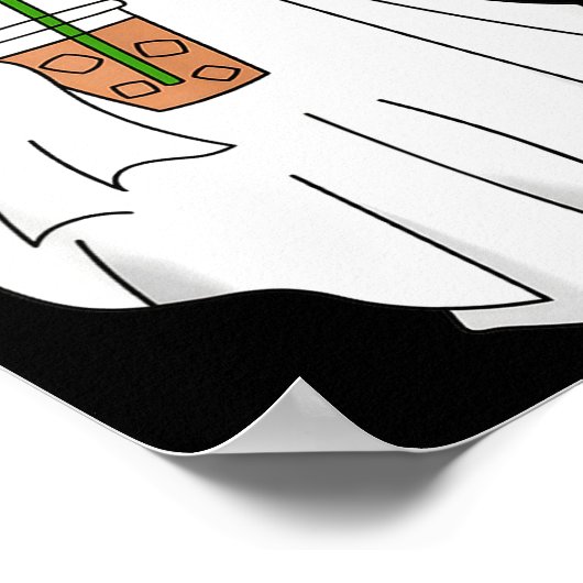 Halloween-Geist trinkt Kaffee Geist-Eiskaffee M Poster (Ecke)