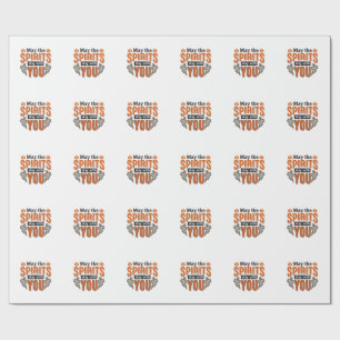 Halloween-Geist-Typografie Vintage-Stich-Design Geschenkpapier
