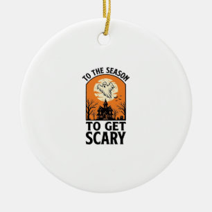Halloween-Geist, um gruseligen Vintage-Spooky_1 zu Keramik Ornament