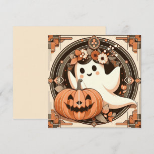 Halloween-Geist und Jack-o'lantern Gruselig Karte
