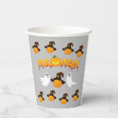 Halloween: Geist und Kürbis Pappbecher (Vorderseite)