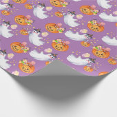 Halloween-Geist und Süßigkeiten - nahtloses Muster Geschenkpapier (Ecke)