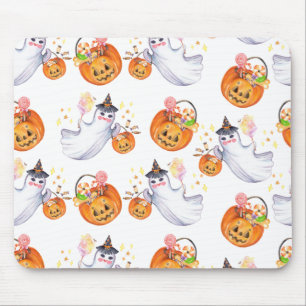 Halloween-Geist und Süßigkeiten nahtloses Muster Mousepad