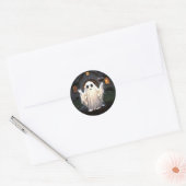 Halloween-Geist und Wein Runder Aufkleber (Umschlag)